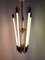 German Art Deco Brass Chandelier with Five Fluorescent Tubes from Kaiser & Co, Germany, 1930s, Image 2