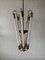 German Art Deco Brass Chandelier with Five Fluorescent Tubes from Kaiser & Co, Germany, 1930s 1