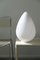 Lámpara de mesa en forma de huevo de cristal de Murano blanco, Imagen 4