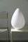 White Swirl Murano Glass Egg Table Lamp 4