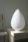 White Swirl Murano Glass Egg Table Lamp 1