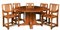 Antique Octagonal Oak Dining Table and 8 Chairs by Robert Mouseman Thompson, Set of 9, Image 1