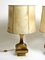 Große italienische Messing Tischlampen mit großen Kunststoffschirmen, 1950er, 2er Set 10