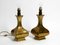 Large Italian Brass Table Lamps Huge Plastic Shades, 1950s, Set of 2 11