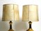 Large Italian Brass Table Lamps Huge Plastic Shades, 1950s, Set of 2 4