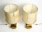 Large Italian Brass Table Lamps Huge Plastic Shades, 1950s, Set of 2 5