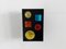 Vintage Black Metal Wall Lamps With Colored Glass, Set of 2 1