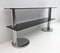 Modern Italian Chromed Steel and Smoked Glass Console, 1970s 4
