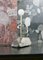 Lampada Ml-90 scultorea in ottone naturale lucidato e marmo con diffusori in alabastro bianco di Edouard Sankowski per Krzywda, Immagine 3