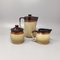 Italian Brown Faenza Ceramic Handmade Coffee Set, 1970s 2