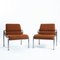 Chrome-Plated Steel and Wool Lounge Chairs from Martin Stoll, 1960s, Set of 2 1