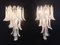 Italienische Vintage Murano Wandlampen mit 16 Lattimo Glasblättern, 2er Set 12