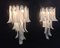 Italienische Vintage Murano Wandlampen mit 16 Lattimo Glasblättern, 2er Set 8