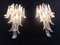 Italienische Vintage Murano Wandlampen mit 16 Lattimo Glasblättern, 2er Set 13