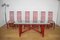 Red Bamboo Table & Chairs by Arturo Pozzoli, 1980s, Set of 7 11