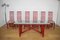 Table et Chaises en Bambou Rouge par Arturo Pozzoli, 1980s, Set de 7 11