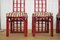 Red Bamboo Table & Chairs by Arturo Pozzoli, 1980s, Set of 7 13