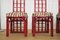 Table et Chaises en Bambou Rouge par Arturo Pozzoli, 1980s, Set de 7 13