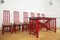 Roter Tisch & Stühle aus Bambus von Arturo Pozzoli, 1980er, 7er Set 10