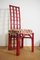 Red Bamboo Table & Chairs by Arturo Pozzoli, 1980s, Set of 7 18