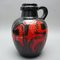 Griff Vase mit roten Pferden auf schwarzem Hintergrund von Scheurich, 1960er 1