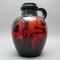 Griff Vase mit roten Pferden auf schwarzem Hintergrund von Scheurich, 1960er 3