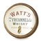 Espejo publicitario de whisky Watts Tyrconnell con marco en forma de barril, década de 1900, Imagen 1