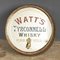 Espejo publicitario de whisky Watts Tyrconnell con marco en forma de barril, década de 1900, Imagen 2