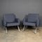 20th Century Metal Framed Denim Chairs, 1970s, Set of 2 3