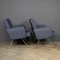 20th Century Metal Framed Denim Chairs, 1970s, Set of 2 5