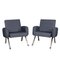 20th Century Metal Framed Denim Chairs, 1970s, Set of 2 1