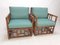 Italian Bamboo Lounge Chairs With Hermès Upholstery, 1970s, Set of 2 2