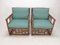 Italian Bamboo Lounge Chairs With Hermès Upholstery, 1970s, Set of 2 1