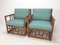 Italian Bamboo Lounge Chairs With Hermès Upholstery, 1970s, Set of 2 3