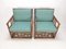 Italian Bamboo Lounge Chairs With Hermès Upholstery, 1970s, Set of 2 4