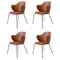 Brown Leather Chairs from by Lassen, Set of 4 1