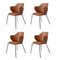 Brown Leather Chairs from by Lassen, Set of 4, Image 2