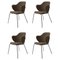 Chaises Fiord Marron de par Lassen, Set de 4 1