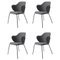 Dark Gray Fiord Let Chairs from by Lassen, Set of 4 1