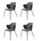 Dark Gray Fiord Let Chairs from by Lassen, Set of 4 2