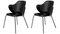 Chaises en Cuir Noir de par Lassen, Set de 2 2