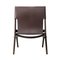 Brown Stained Oak and Brown Leather Saxe Chair from by Lassen 3