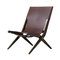 Brown Stained Oak and Brown Leather Saxe Chair from by Lassen 2