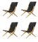 Natural Oiled Oak and Black Leather Saxe Chairs from by Lassen, Set of 4 2