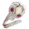 Gold Lion Ring with Ruby and Diamond 1