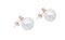 14K Rose Gold Stud Earrings with White Pearls, Rubies and Diamonds 5