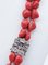 Red Coral and Diamonds Necklace in Rose Gold and Silver Multi-Strands 4