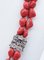 Rote Koralle und Diamanten Halskette aus Roségold und Silber Multi-Stränge 4