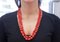 Red Coral and Diamonds Necklace in Rose Gold and Silver Multi-Strands, Image 5