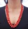 Collier Corail Rouge et Diamants en Or Rose et Argent 6